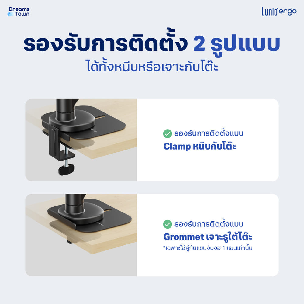 แผ่นกันรอยโต๊ะสำหรับแขนจับจอ LUNIO ERGO CYBASE REINFORCEMENT PLATE BLACK สีดำ_4